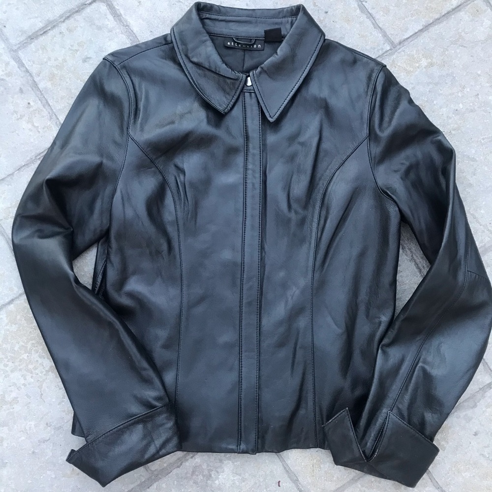 Attention leather jacket